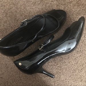 Calvin Klein Black peep toe heels. Size 10